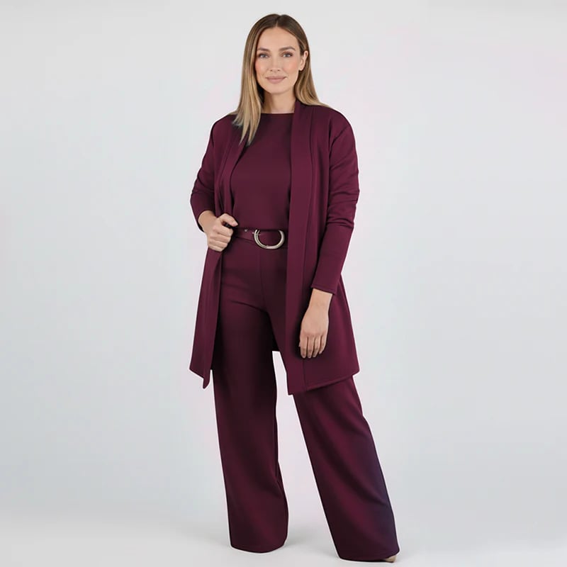 ⏳Vremenski ograničena ponuda⏰Elegantni set od tri dela, uključujući dugačak kardigan, majicu i pantalone💞