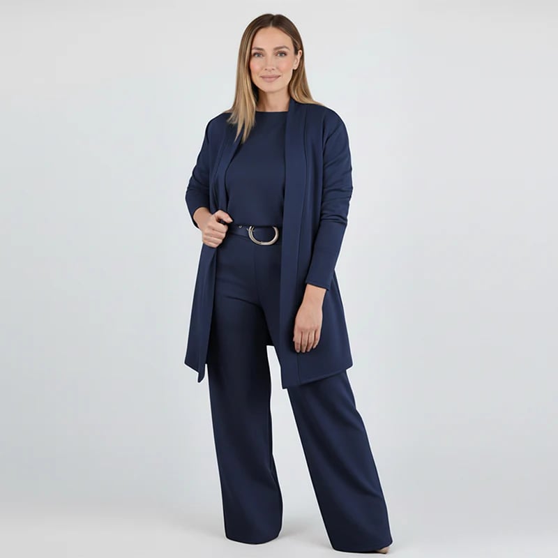 ⏳Vremenski ograničena ponuda⏰Elegantni set od tri dela, uključujući dugačak kardigan, majicu i pantalone💞