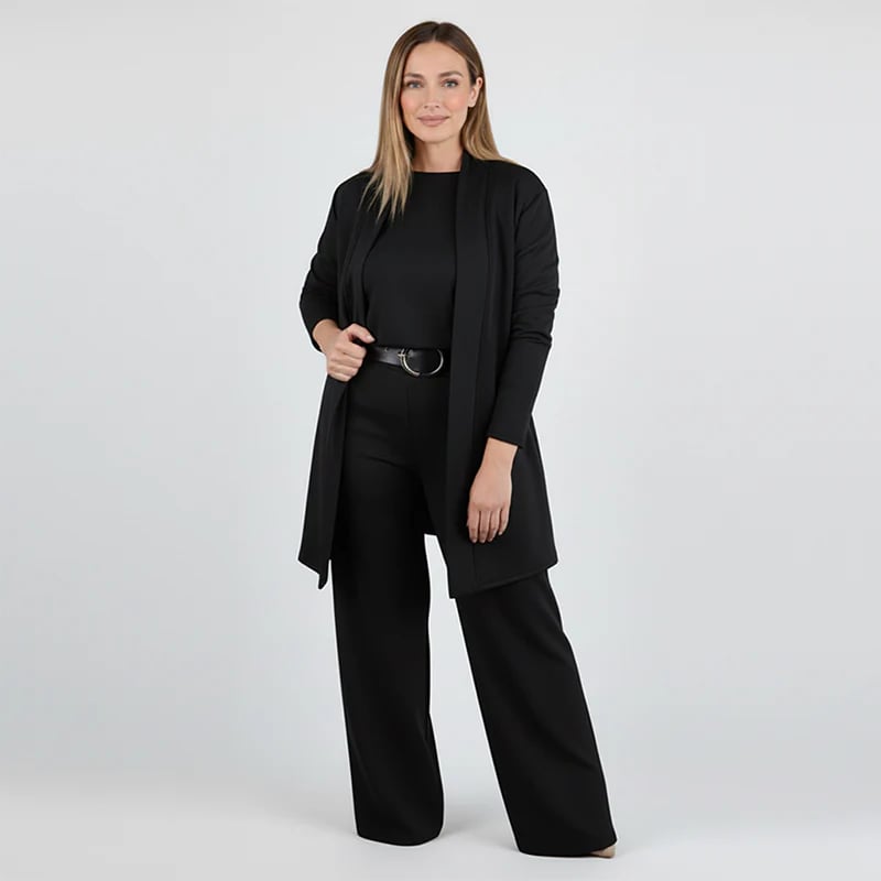 ⏳Vremenski ograničena ponuda⏰Elegantni set od tri dela, uključujući dugačak kardigan, majicu i pantalone💞