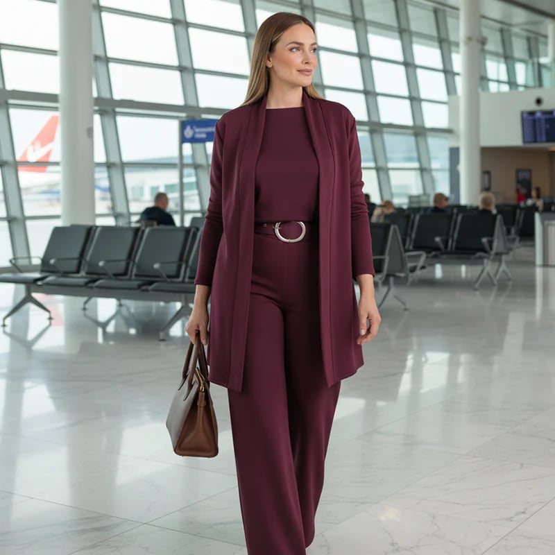 ⏳Vremenski ograničena ponuda⏰Elegantni set od tri dela, uključujući dugačak kardigan, majicu i pantalone💞