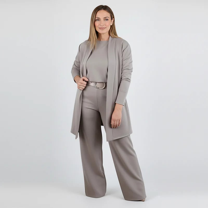 ⏳Vremenski ograničena ponuda⏰Elegantni set od tri dela, uključujući dugačak kardigan, majicu i pantalone💞