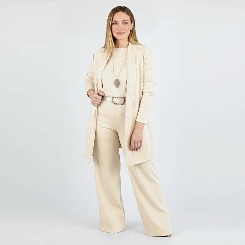 ⏳Vremenski ograničena ponuda⏰Elegantni set od tri dela, uključujući dugačak kardigan, majicu i pantalone💞